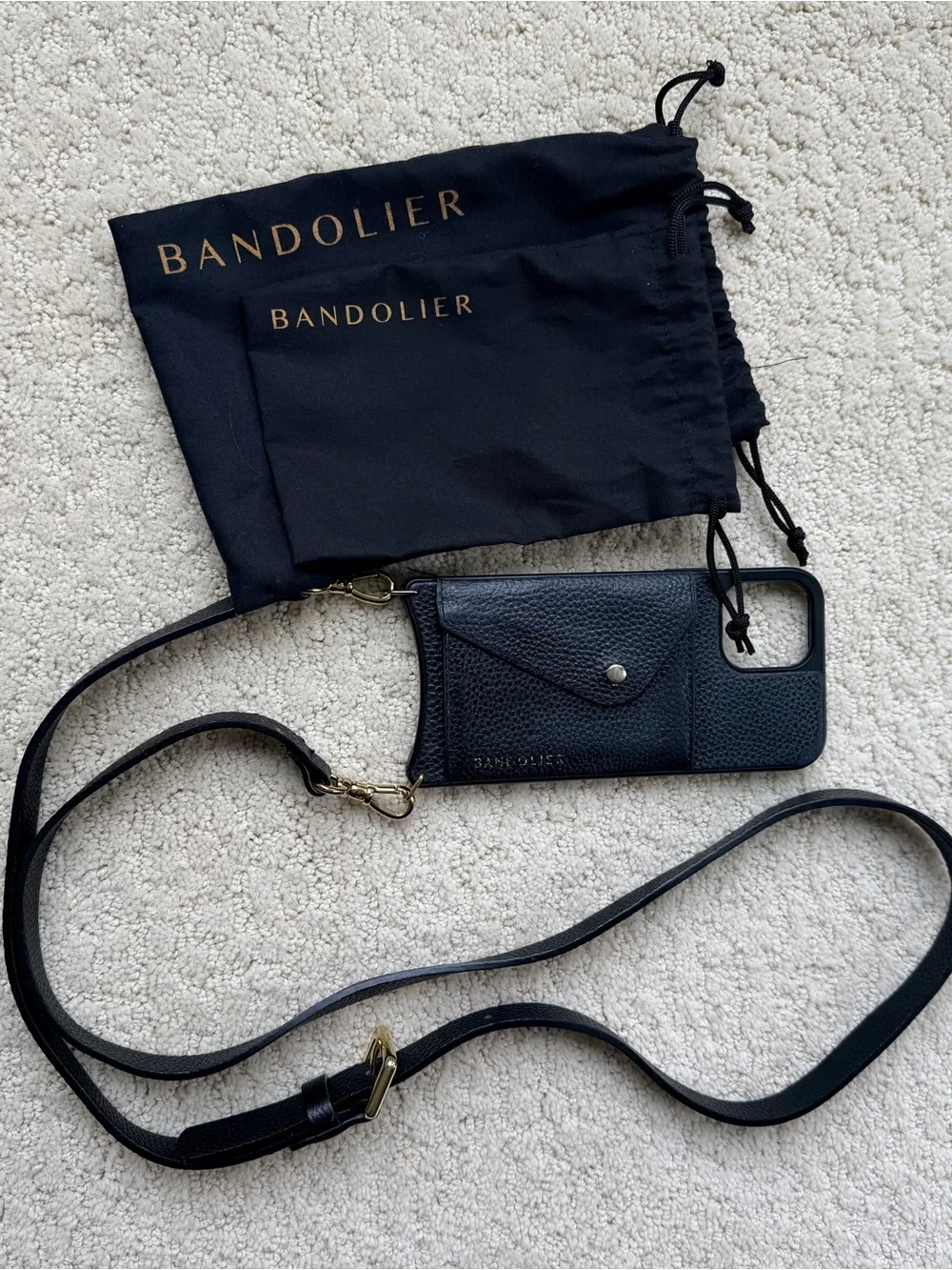 Bandolier Emma Crossbody Phone Case – iPhone 12 Pro Max – Black/Gold